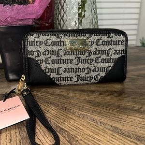 NWT zip around juicy couture wallet/wristlet ✨🖤🩶